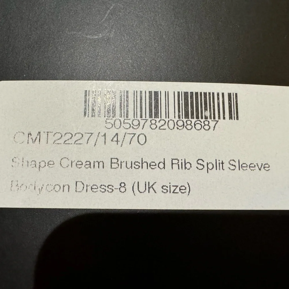 PrettyLittleThing Cream Brushed Rib Split Sleeve Mini Dress Size US4 NWT - Picture 11 of 12